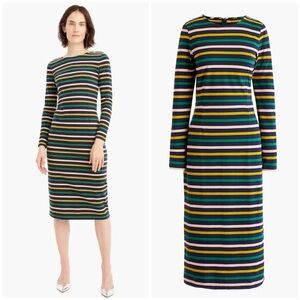 J. Crew Long Sleeve Striped Sheath Dress Sz 6